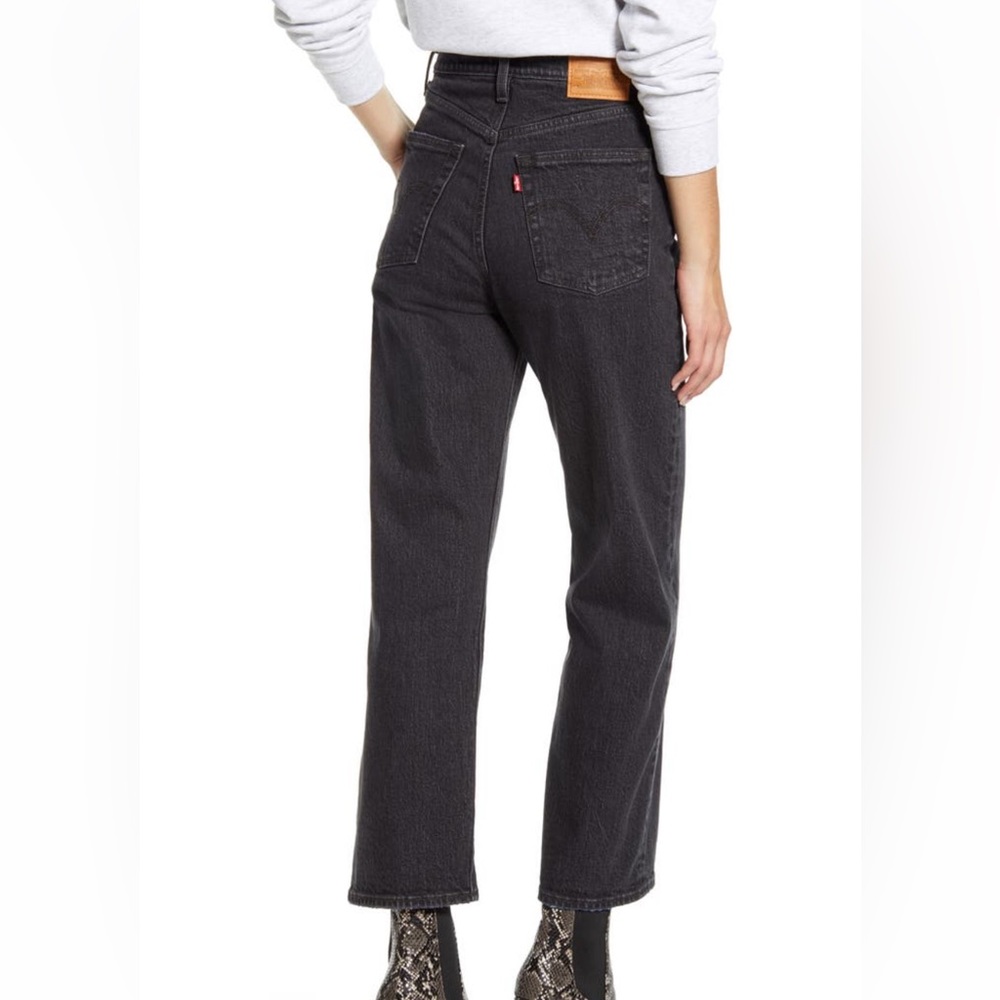 Levi Ribcage high waist straight leg denim - black